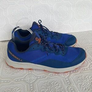 Merrell Blue and Orange Leather and Mesh Sneakers